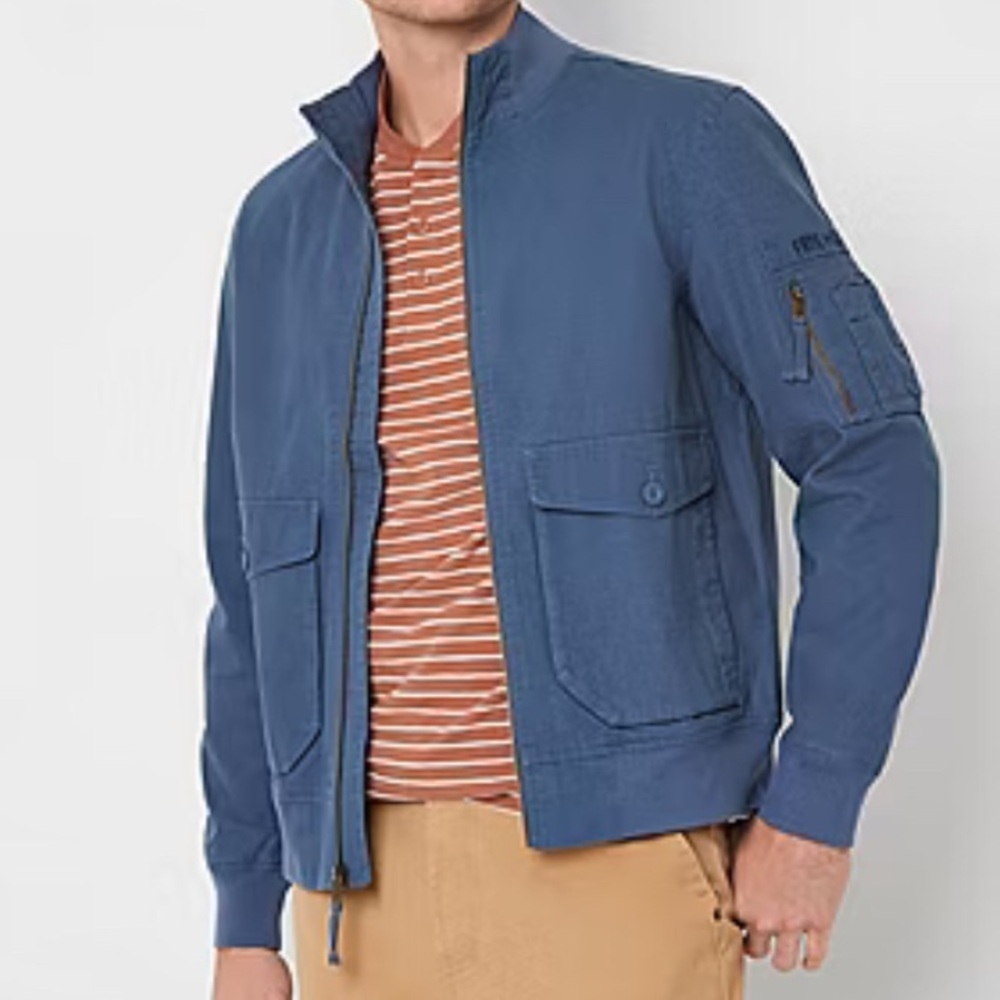 Frye and Co Men’s Bomber Jacket Bering Sea Blue Sz XXL NWT